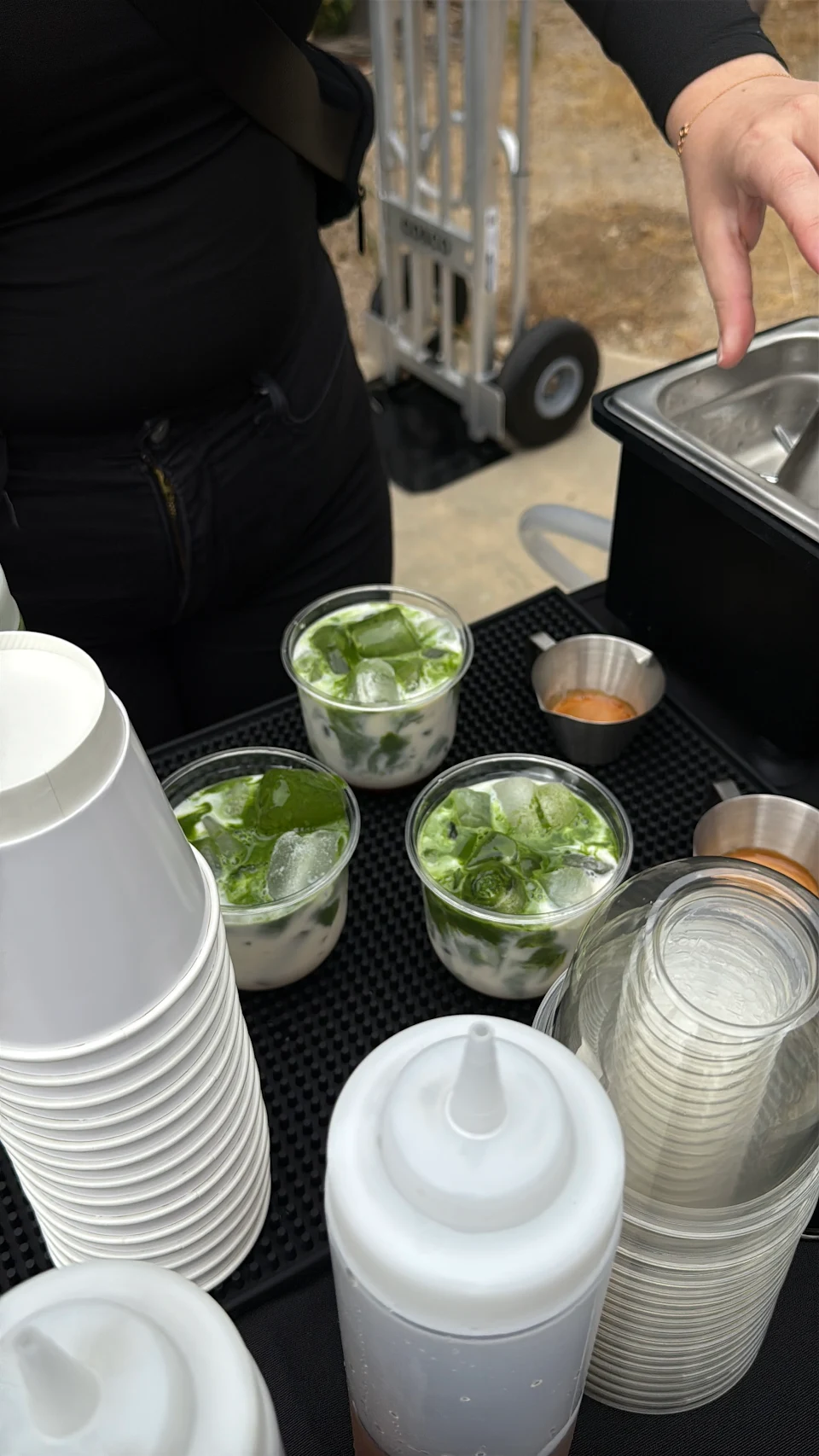 Barista making coffee